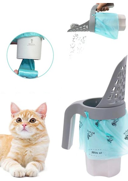 Kedi Kumu Temizleyici Kürek Kedi Kumu Temizleme Elekli Poşet Hazneli modelleri