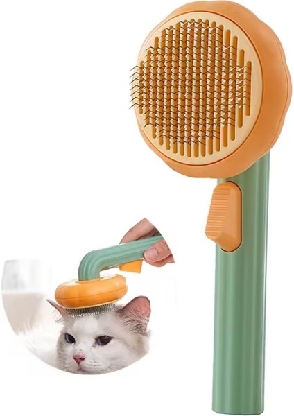 Basmalı Telli Bal Kabağı Tasarımlı Fırça, Kedi ve Köpekler Için Tüy Temizleme Aracı