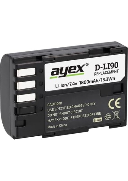 D-LI90 Batarya Pentax K7, K5, K5 Iı, K5 Iıs, K3, K01, 645D Için