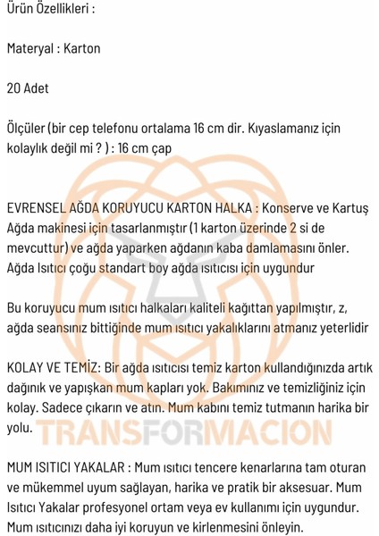 Konserve ve Kartuş Ağda Koruyucu Karton Temizlik Kağıdı 20 Adet 721187