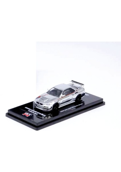 1:64 Diecast Nissan Skyline Gt-R R34 Nismo R-Tune Chrome 3 Inno Model Araba