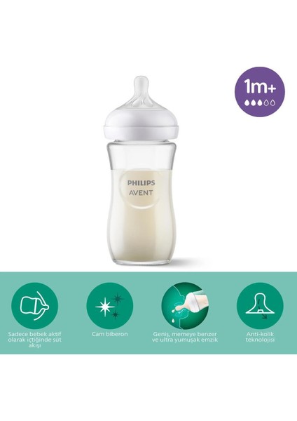 Nessiworld Avent Doğal Tepkili Natural Response Cam Biberon 240 ml 1+ Ay