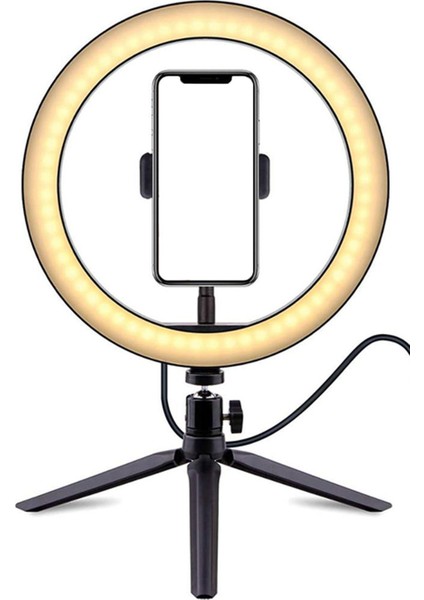 10 Inç 26CM Selfie Stüdyo Ring Light: Sosyal Medya Içerik Üretici, Video, Fotoğraf, Tripod LED