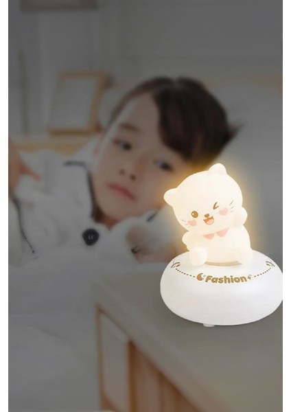 Sevimli Karikatür Müzikli Gece Lambası USB Lamba Ev Yatak Odası
