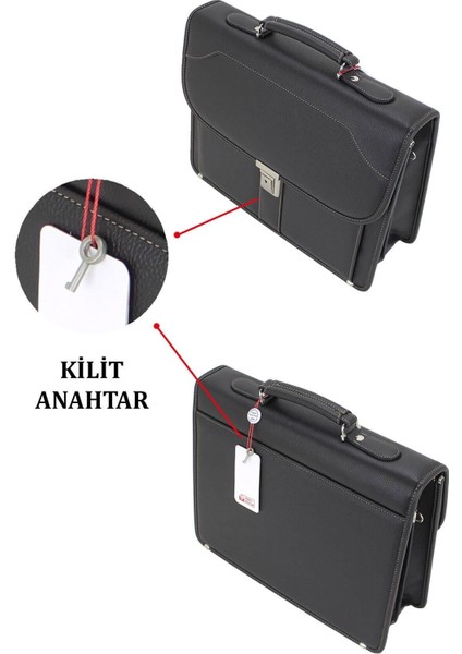 Erkek Evrak Çantası 15,6 Inç Organizer Bölmeli A4 Kağıt ve Dosya Uyumlu Omuz Askılı