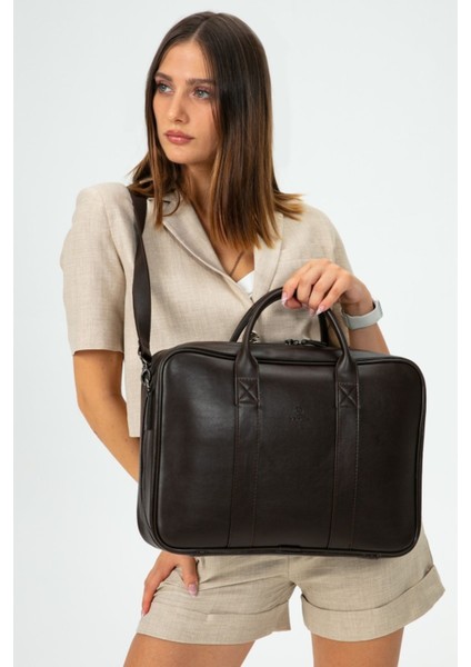 Macbook Organizer Laptop Evrak Çantası 15.6" & 16" Inç Taba