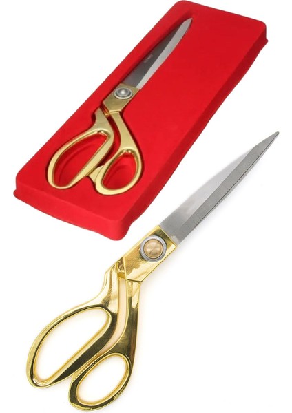 Gold Renk Kumaş Makası: Kot, Deri Kesim, Profesyonel Terzi, Çelik, Büyük Boy