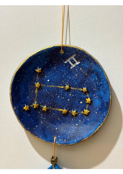 Ikizler Burcu Yıldız Haritalı Tabak - Pirinç Yıldız Ikizler Armalı Duvar Süsü - Kutusunda fiyatları