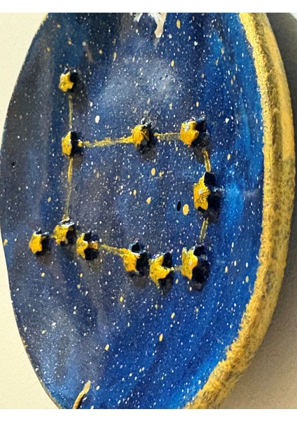 Ikizler Burcu Yıldız Haritalı Tabak - Pirinç Yıldız Ikizler Armalı Duvar Süsü - Kutusunda indirimleri