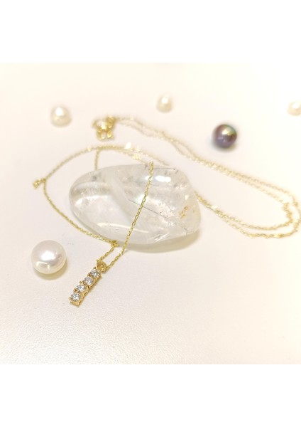 Dört Taşlı Kolye 14 Ayar Altın Hd Videolu