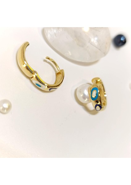 14.6mm Mİneli Göz Halka Küpe 14 Ayar Altın HD VİDEOLU fiyatları