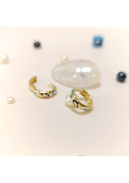 14.6mm Mİneli Göz Halka Küpe 14 Ayar Altın HD VİDEOLU modelleri