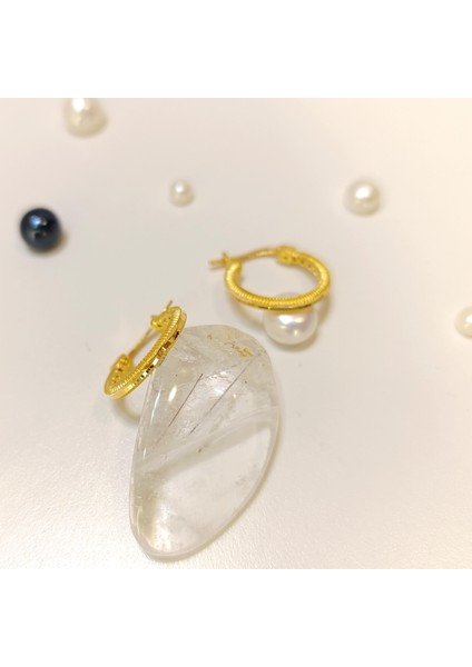 16.6 mm Oluklu Ajda Halka Küpe 22 Ayar Altın