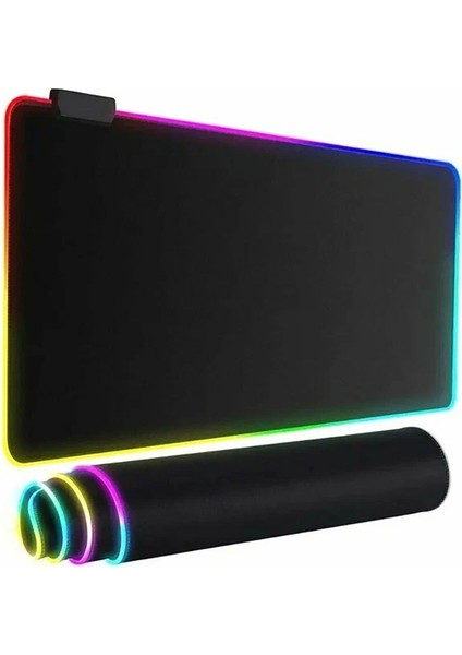 Rgb Işıklı Oyuncu Mouse Pad, 78X30CM Masa Üstü Dekoratif Mause Pad, 7 Renk Seçeneği fırsatları