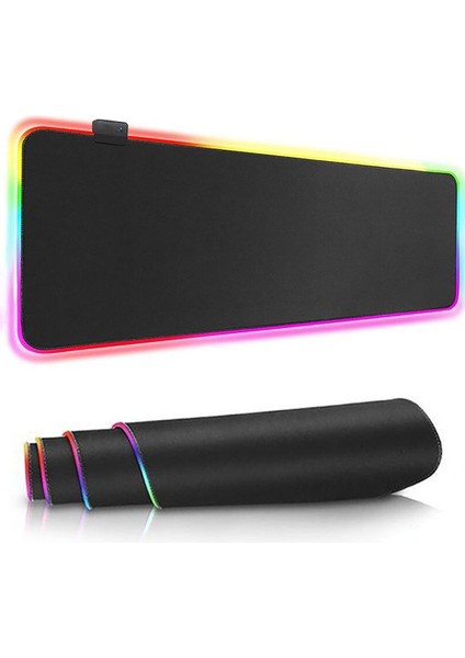 Rgb Işıklı Oyuncu Mouse Pad, 78X30CM Masa Üstü Dekoratif Mause Pad, 7 Renk Seçeneği indirimleri