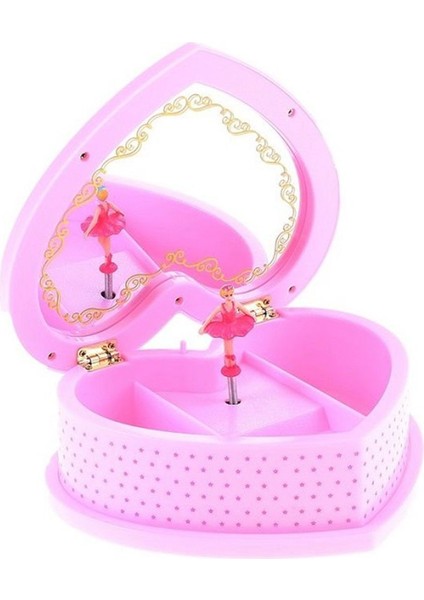 Müzik Kutusu Pembe Balerinli Aynalı Saklama Alanlı Makyaj Aynalı Ruj Saklama Kutusu fiyatları