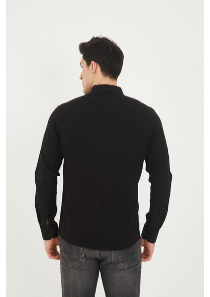 Jack Carısma Pamuk Keten Likralı-Esnek Kapaklı Çift Cep Erkek Gömlek modelleri