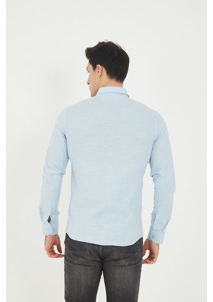 Jack Carısma Pamuk Keten Likralı-Esnek Kapaklı Çift Cep Erkek Gömlek fırsatları