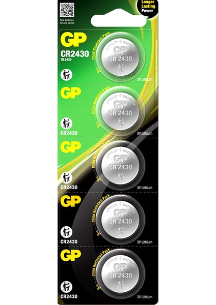 CR2430 3 Volt Lityum Pil 5'li Paket GPCR2430-2CPU5 (GPPBL2430054) (4825)