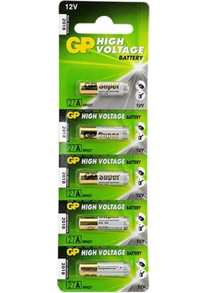 27A 12V İnce Alarm Pili 5'li Paket (4825)