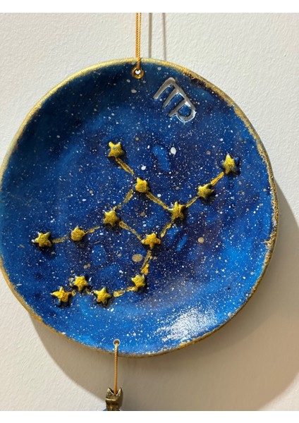 Başak Burcu Yıldız Haritalı Tabak - Pirinç Yıldızlı Başak Armalı Duvar Süsü - Kutusunda fiyatları