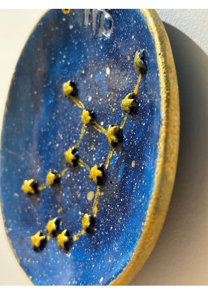 Başak Burcu Yıldız Haritalı Tabak - Pirinç Yıldızlı Başak Armalı Duvar Süsü - Kutusunda fırsatları