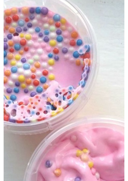 Boncuklu Slime Yeni Tip Kovalı Çocuk Oyunu Hamur Slime Boncuklu