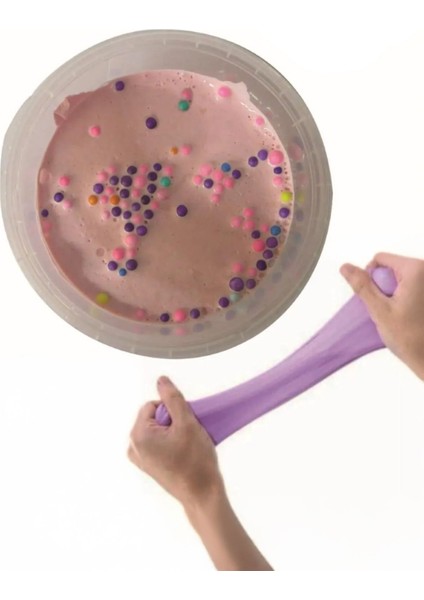 Boncuklu Slime Yeni Tip Kovalı Çocuk Oyunu Hamur Slime Boncuklu