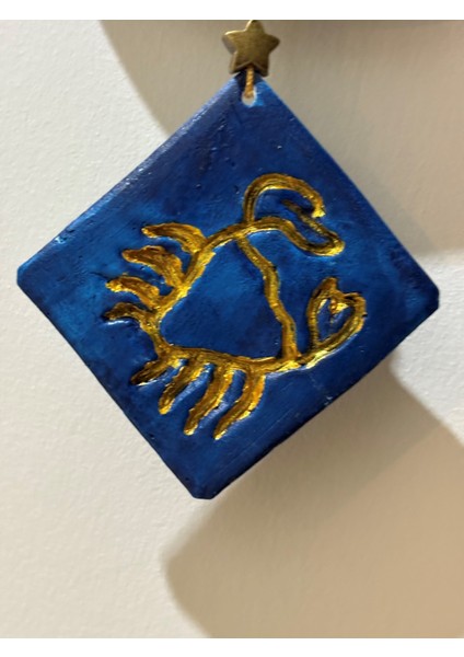 Yengeç Burcu Yıldız Haritalı Tabak - Pirinç Yıldızlı Yengeç Armalı Duvar Süsü modelleri