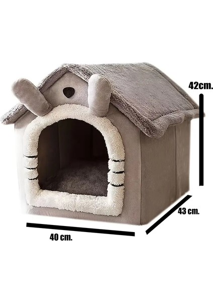Evcil Hayvan Yatağı Kedi Yatağı Köpek Yuvası Kedi Evi, Kedi Yuvası, Kedi Yatağı Taşınabilir L-Beden Gri Renkli fiyatları