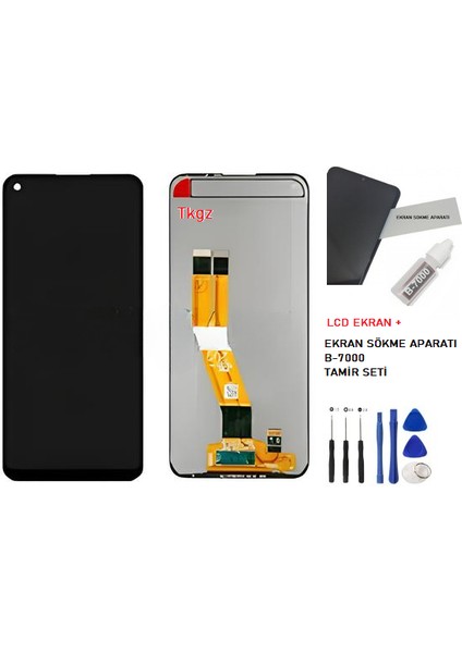 - Samsung Galaxy A11 - SM-A115 Uyumlu Lcd Ekran Dokunmatik Orijinal + B-7000 + TAMİR SETİ