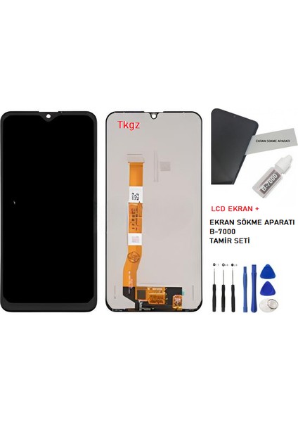 - Oppo Realme C2 Uyumlu LCD Ekran Dokunmatik + B-7000 + Tamir Seti
