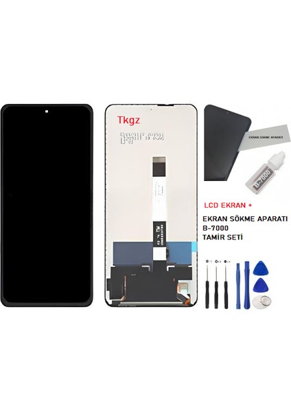 - Xiaomi POCO X3 NFC Uyumlu Lcd Ekran Dokunmatik Orijinal + B-7000 + TAMİR SETİ