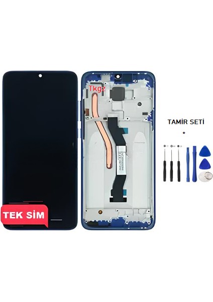 - Xiaomi Redmi NOTE 8 PRO Uyumlu Lcd Ekran Dokunmatik Orijinal ÇITALI MAVİ + TAMİR SETİ