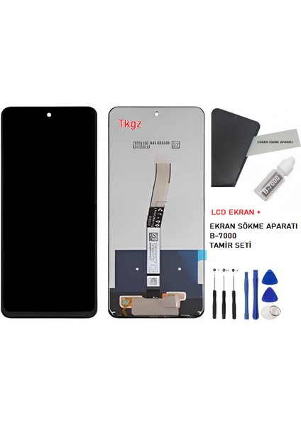 - Xiaomi Redmi NOTE 9S Uyumlu Lcd Ekran Dokunmatik Orijinal + B-7000 + TAMİR SETİ