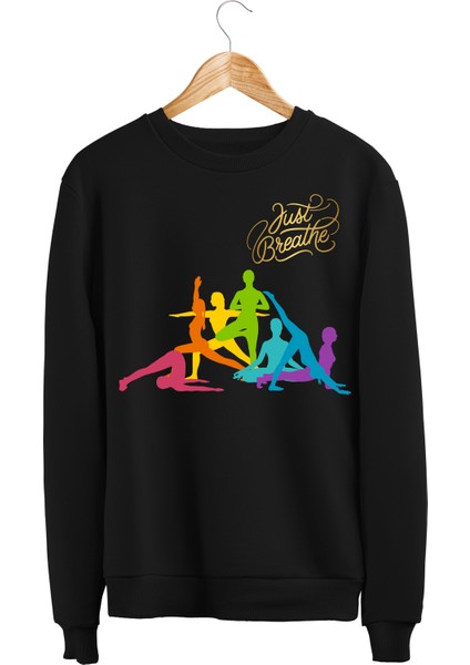 Yoga Hareket Meditasyon Özel Tasarım Baskı Regular Sweatshirt