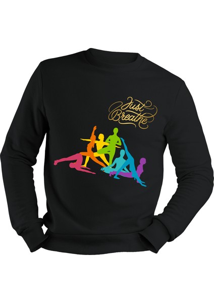Yoga Hareket Meditasyon Özel Tasarım Baskı Regular Sweatshirt modelleri