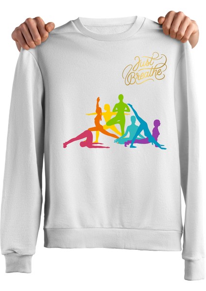Yoga Hareket Meditasyon Özel Tasarım Baskı Regular Sweatshirt