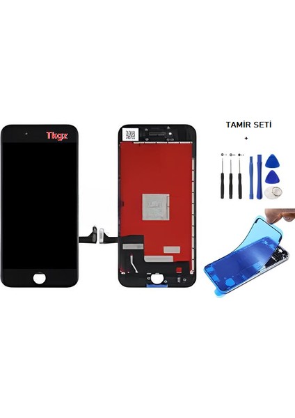 - iPhone 8 Uyumlu Lcd Ekran Dokunmatik Orijinal + TAMİR SETİ + TOZ BANTI SİYAH