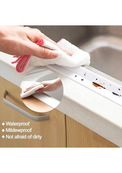 2 Adet Banyo Mutfak Lavabo Küvet Su Sızdırmaz Kenar Bant Sıvı Geçirmez 3.2 Metre