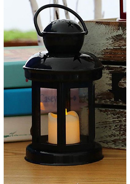 Kamp Için Iç Dış Mekan Dekoratif Ev Tipi Askı Aparatlı Plastik Pilli Mum Işık Ledli Siyah modelleri
