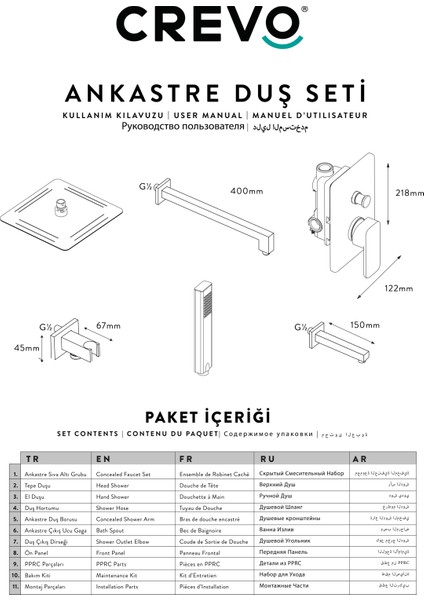 Siyah Ankastre Duş Seti 3 Yönlü Soft Touch - Full Set - Flora 5 Yıl Garantili indirimleri