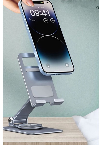 Metal Telefon Tablet Tutucu Stand 360 Derece Dönebilen Telefon Stand