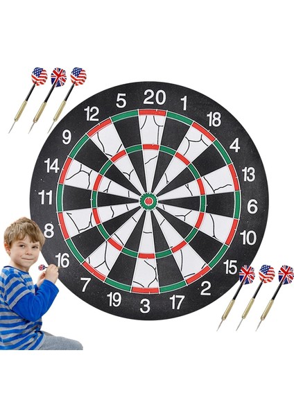 Xl Boy Dart Tahtası Seti 18 Inç Profesyonel Dart Seti + 6 Adet Dart Oku 18GR