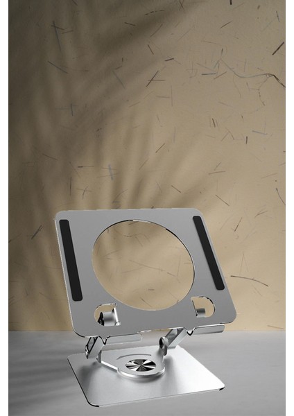 Metal Şık Tasarımlı Ayarlanabilir Başlıklı Tablet Standı Gri