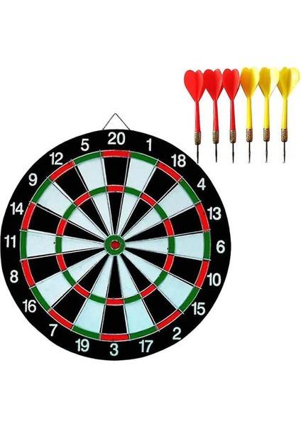 Dart Tahtası Seti 17 Inç Büyük Boy Çift Taraflı Dart Tahtası Oyun Seti
