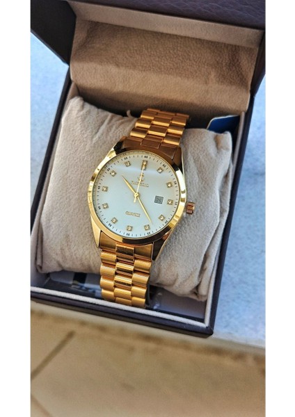 Nautıcal Takvimli Erkek Kol Saati Çelik Kasa Kordon