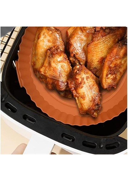 Renkli Isıya Dayanıklı Yıkanılabilir Silikon Fırın ve Airfryer Yuvarlak Pişirme Matı 20 cm