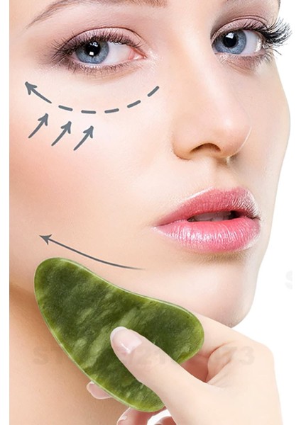 Doğaltaş Yeşim Kalp Gua Sha Masaj Taşı – Cilt Için Premium Kalite