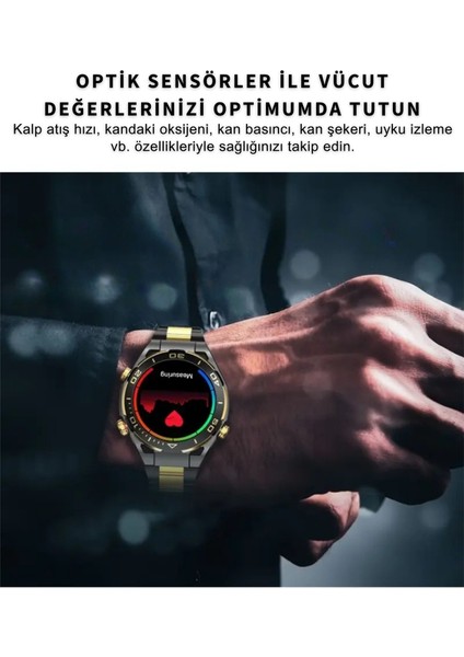 Amoled Ekran Silikon Metal Iki Kordonlu Ultimate Design Watch 4 Pro Akıllı Saat